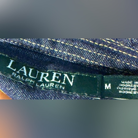 Lauren Ralph Lauren Dark Wash Denim Shirt Dress M - Picture 3 of 9